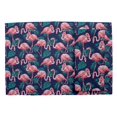 thumbnail image 2 of S4Sassy Blue Tropical Leaves & Flamingo Bird Printed Dining Room Reversible Tablemats With Napkins set, 2 of 3