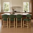 thumbnail image 2 of ReNest 26" Counter Height Bar Stools, Modern Upholstered Bar Stools for Kitchen Island & Home Bar, Moss Green Fabric, Set of 4, 2 of 15