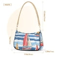thumbnail image 3 of FORMRS Womens Shoulder Bag with Chain Strap Clutch Purse Cute Tote Handbag, Red Sailboats, 3 of 7