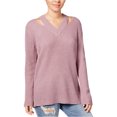 thumbnail image 1 of Suéter recortado Hooked Up by IOT para mujer morado extragrande Pull-over, 1 of 1