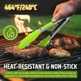 thumbnail image 5 of Kaluns Silicone Tongs Utensils for Cooking with Spatula - 4 Pcs Kitchen Tongs & Tong Set, Heat Resistant Non-Slip Serving Utensils - Green, 5 of 8