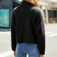 thumbnail image 5 of ShomPort Women's Fall Fashion Cropped Jacket Fuzzy Fleece Long Sleeve Casual Zip up Coat Outwear, 5 of 8