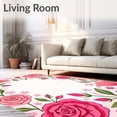 thumbnail image 2 of ODIKA 5'x7' Machine Washable Non-Slip Area Rug, Dreamy Watercolor Botanical Garden Whimsical Artistic Nursery High Traffic Rug, Pink, 462963, 2 of 7