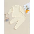 thumbnail image 4 of Bagilaanoe 2pcs Toddler Baby Girl Boy Pants Set Long Sleeve Ribbed Tops + Leggings 12M 18M 24M 3T 4T 5T Kids Casual Clothes, 4 of 9