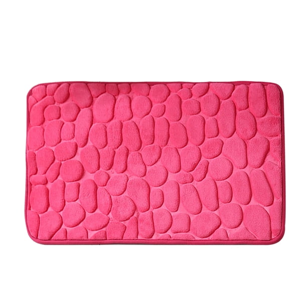 Alfombra para inodoro Hogar Hotel Baño Absorción de agua Alfombra antideslizante Alfombra de área de fibra química, Rosa roja, 40x60cm Yuarrent HA001838-04