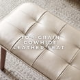 thumbnail image 7 of Set of 1 Dining Bench Table Bench with Leather Cushion, Wood Bench Solid Wooden Bench Indoor Dining Room Table Home Bedroom Bed End Restaurant Modern Hallway Furniture (White), 7 of 7