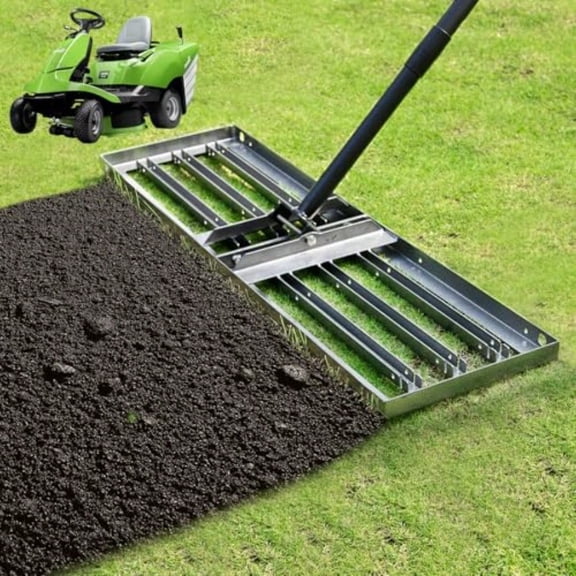 Lawn Leveling rake 34.1x9.4 Levelawn Tool with 70.5 Adjustable Long Handle Heavy Duty Landscape Leveling Rake Lawn Leveler Yard Tool for Backyard Golf Course Garden Pasture Farm
