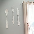 thumbnail image 3 of Zeckos White Metal Knife Fork Spoon Utensil Kitchen Decor Set of  3, 3 of 10