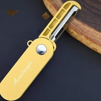 Folding Paring Knife, Stainless Steel Blade, Fruit Peeler Tool for Kitchen Prep, Outdoor Picnics, and Camping Trips, Plastic Handle, Yellow, by FAJHHA