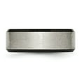 thumbnail image 3 of Primal Steel Titanium Brushed Center Black IP Plated 8mm Beveled Edge Band, 3 of 9