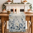 thumbnail image 2 of Table Runner - 72 Inch Long, Navy Blue Eucalyptus Kitchen Dining Table Runner Dresser Scarves, Farmhouse Weeping Leaves Linen Farmhouse Decor for Coffee Tables Wedding Party Banquet, 2 of 8