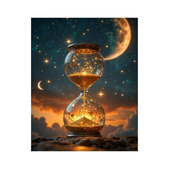 Paint by Numbers Kit for Adults, Glowing Hourglass Under Night Sky Paint by Numbers, Easy Paint by Numbers Kit for Adults Beginner, DIY Adult Paint by Number Kits on Canvas, Home Decor