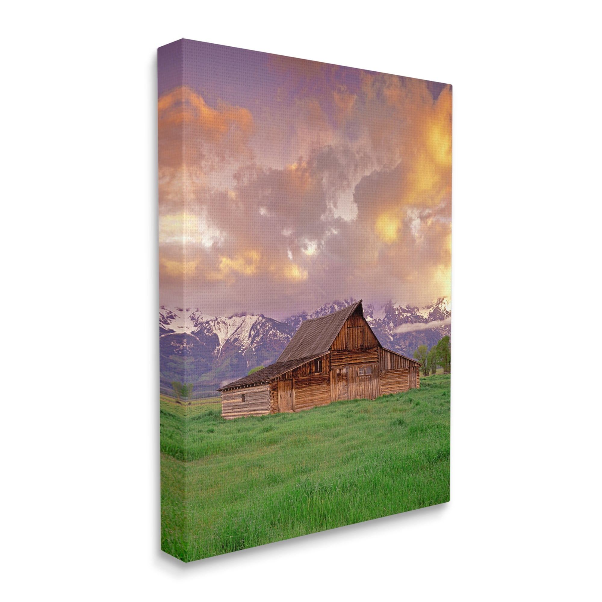 Stupell Industries Cabin in Mountain Landscape Nature Photography Gallery Wrapped Canvas Print Wall Art, 36 x 48