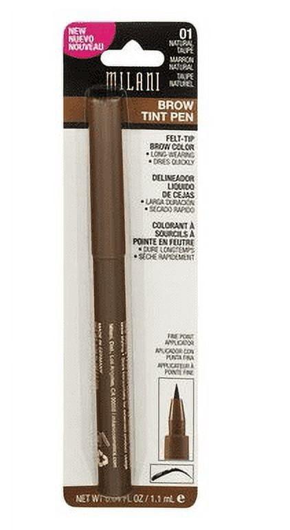 Milani Brow Tint Pen, Natural Taupe [01] 0.04 oz (Pack of 2)