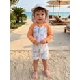 thumbnail image 6 of BemeyourBBs Toddler Baby Boy Shark One Piece Swimsuit with Sun Hat Infant Boys Bathing Suit Long Sleeve Rash Guard UPF 50+ Ocean Theme Print Zipper Swimwear Summer Pool Beachwear, 6 of 9