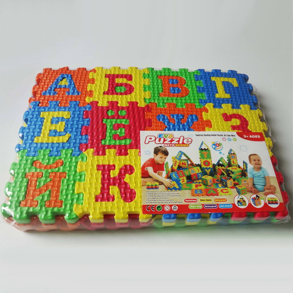 36pcs Russian Alphabet Letter Toys Kids Baby Puzzle Mats 55mm Numbers Learning~~ 