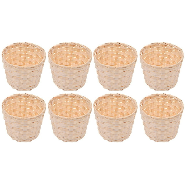 GOOHOCHY Cesta de almacenamiento multifuncional de 8 piezas, cesta de banboo tejida a mano, soporte para artículos diversos
