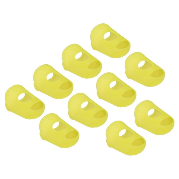 Uxcell Finger Tips Anti Slip Fingertip Protector, 10 Pack Silicone Finger Guard, Yellow