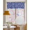 thumbnail image 4 of Pink Blue Flowers Linen Curtain Valance for Bedroom/Bathroom/Kitchen/Office/Living/Dining Room Window,Watercolor Pastoral Botanical Rod Pocket Topper Decorative Cafe Drapes Panel 54"x18", 4 of 6