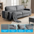 thumbnail image 5 of Mjkone 88"W Modern 3-Seater Sofa with Upholstered Cushion for Living Room,Dark Grey, 5 of 8