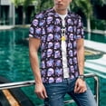 thumbnail image 6 of Lsque flower Skull rose Pattern Mens Polo Golf Shirts Funny Graphics Shorts Sleeve Button Shirts Baseball T-shirt-Small, 6 of 7