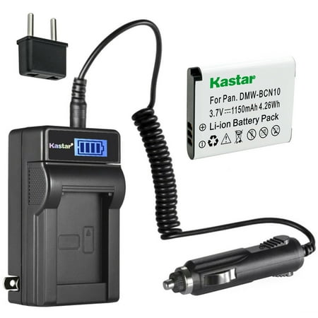 Kastar 1-Pack DMW-BCN10 Battery and LCD AC Charger Compatible with Panasonic DMW-BCN10 DMW-BCN10E DMW-BCN10GK DMW-BCN10PP Battery Panasonic DMC-LF1 Panasonic DMC-LF1K Panasonic DMC-LF1W Camera