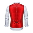 thumbnail image 3 of Wancir Mens Formal Suit Vest Striped Casual V-neck Slim Fit Solid Color Waistcoat for Wedding Party Tuxedo, 3 of 3