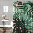 thumbnail image 2 of Awypu Bathroom Shower Curtain Set with Hooks - Summer Palm Leaf Hawaii California Tree Jungle - Waterproof - Multiple Sizes White, 2 of 7