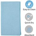 thumbnail image 2 of Premium Microfiber Waffle Weave Kitchen Towels, 16 x 28 Inch Ultra Absorbent and Solid Color Dish Towels, 4 Pack, Lake Blue, 2 of 7