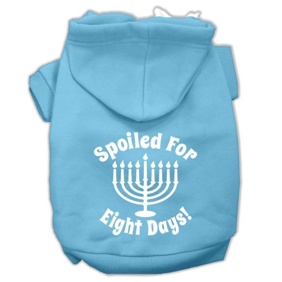 Hanukkah Pet Dog Cat Hoodie Screen Printed, "Spoiled For Eight Days"