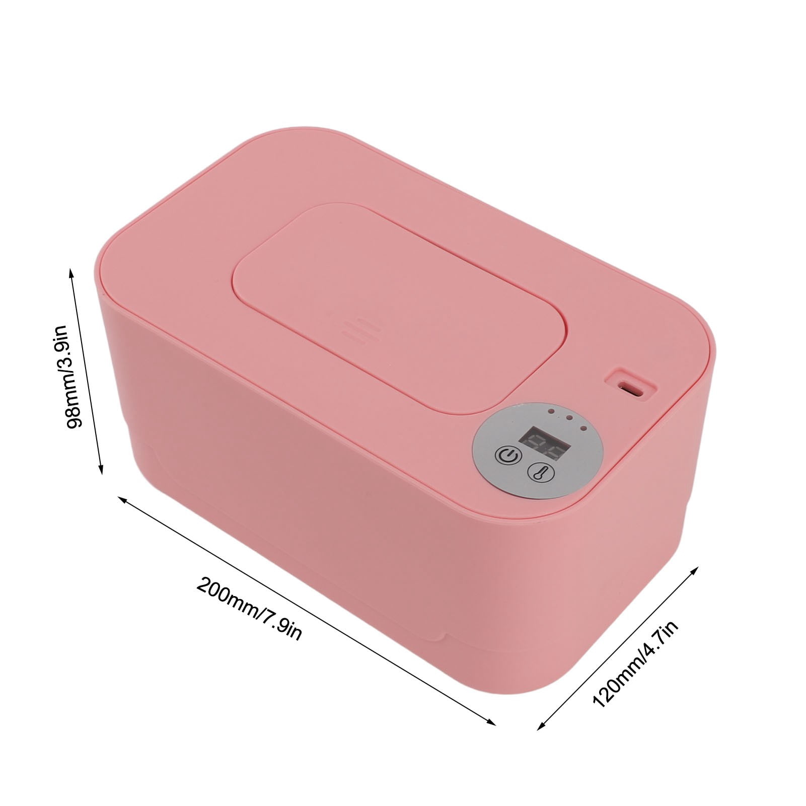 BIMZUC Baby Wipes Warmer with Night Light, Constant Temperature Wet Wipe Dispenser with Adjustable Heat Settings, Portable USB Powered Travel Wipe Heater, Pink