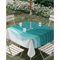 thumbnail image 3 of Square Outdoor Tablecloth with Umbrella Hole Ombre Turquoise Waves Outside Table Cloth Waterproof Patio Table Cover Abstract Art Gradient Modern Zipper Tablecloths for Picnic Party Camping 54x54 Inch, 3 of 8