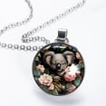 thumbnail image 2 of Koala Glass Circular Pendant Necklace - Elegant Jewelry Piece for Everyday Wear, 2 of 5