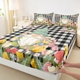 thumbnail image 3 of Homewish Cute Gnome Twin Sheet Sets,Colorful Flower Tulip Twin Fitted Sheet,White Black Classic Checkered Flat Sheet For Girls Kids,Luxury Bedroom Decor,3pcs, 3 of 7