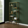 thumbnail image 2 of Crosley Furniture Sloane Art Deco Glass Metal Etagere in Gold, 2 of 7