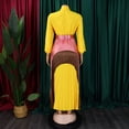 thumbnail image 4 of AURA Plus Size Maxi Dress Half Open Collar Lace Up Belted High Waist Pleated Long Sleeve Elegant Fall Dress, 4 of 9