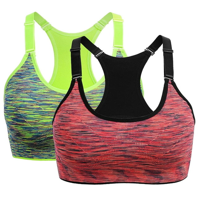 AWZXDE Soutiens-Gorge de Sport de Performance pour Femmes Design Sans Coutures Haut de Yoga, Course et Mise en Forme 2 Pack 2 Pcs