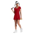 thumbnail image 6 of Ronuti Womens Athletic Dresses for Women Tennis Dresses Square Neck Built in Shorts Pockets Short Sleeve Golf Workout Active Dress, 6 of 10