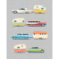 thumbnail image 2 of Theodore, James 15x18 White Modern Wood Framed Museum Art Print Titled - Vintage Cars and Campers No. 1, 2 of 4