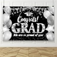 thumbnail image 3 of Graduation Party Backdrop Congrats Grad Congratulations Class of 2025 Grey Bachelor Cap Balloon Graduate Prom Decorations Background Birthday Cake Table Banner Photo Booth, 3 of 10
