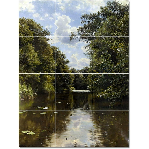 Ceramic Tile Mural-Peder Mork Monsted Country Painting 282. 36" w x 48" h using (12) 12 x 12 ceramic tiles