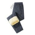 thumbnail image 2 of Winter Solid Color Texture Cotton Pants With Thick Lamb Wool Long Warm Pants With Zipper Pockets Casual Sports Pants For Both Men And Women, 2 of 5