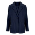 thumbnail image 4 of BODOAO Women's Casual Business Blazer Notched Lapel One Button Open Front Long Sleeve Blazers Office Work Suit Jackets Suit Jackets Work Lightweight Coats Spring Summer Cardigan Suits Dark Blue L, 4 of 6