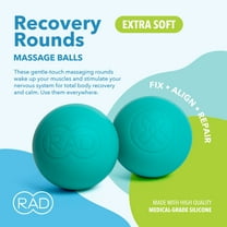 RAD Recovery Rounds - Soft Deep Tissue Yoga Massage Ball Set of 2 – Myofascial Release for feet, back, neck, legs, arms, trigger point