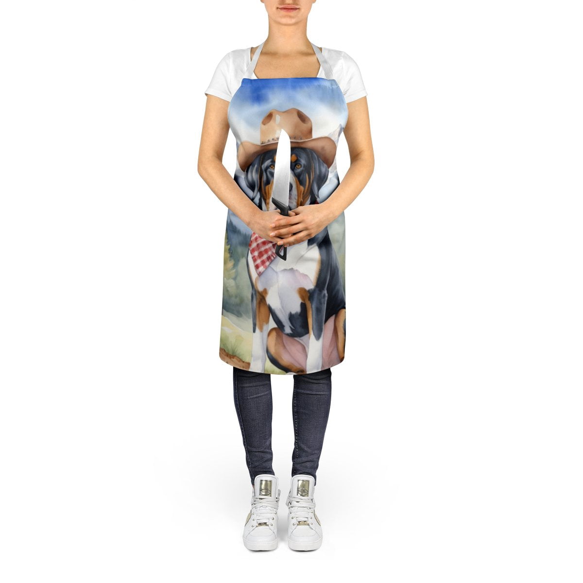 Greater Swiss Mountain Dog Cowboy Welcome Apron 27 in x 30 in