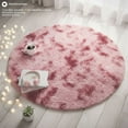 thumbnail image 2 of Fluffy Round Shag Area Rug, Soft Plush Non-Slip Circle Carpet for Bedroom Aesthetic Decor, Cozy Dorm Living Room Floor Mat, Machine Washable Red1, 2 of 6