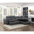 thumbnail image 4 of Lexicon Barre 2-Piece Faux Leather Sectional with Pull-Out Bed in Gray, 4 of 15