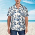 thumbnail image 2 of Pofeuu Vintage Floral 1 Print Hawaiian Shirt for Men Sleeves Casual Button Down Summer Beach Dress Shirts T-Shirts,Medium, 2 of 7