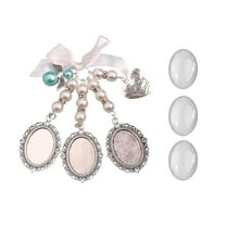 Yoetaun Wedding Bouquet Charm Lace Oval Bridal Bouquet Charm Memorial Photo Charm You Are for on Heart Charm Silver