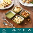 thumbnail image 5 of vancasso Stern, Grass Green 4-Piece Saucer Dish Set, Porcelain Snack Bowl, Square, 5 of 7